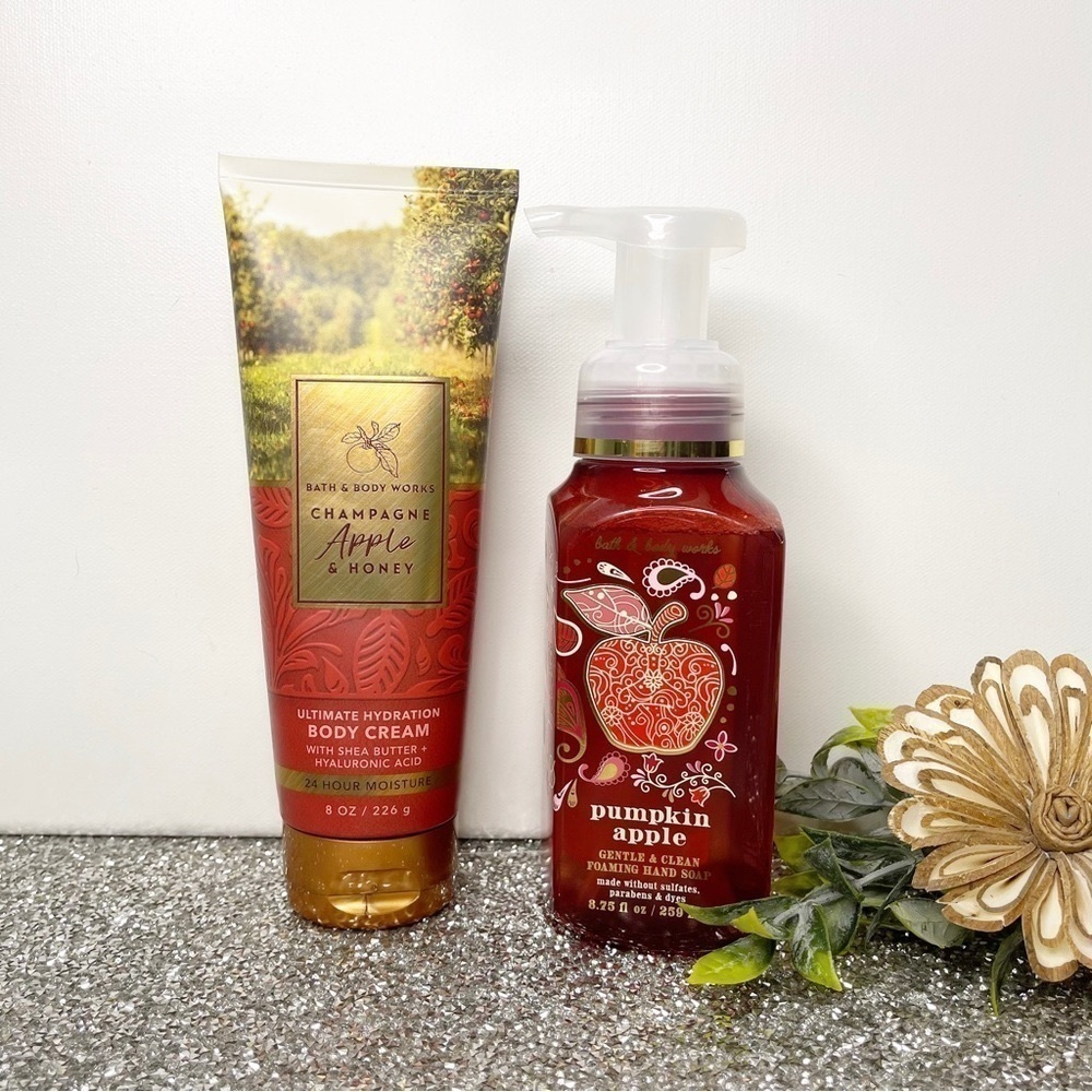 Bath & Body Works Fall Scents Lotion & Hand Soap Set Pumpkin Apple Honey Nwt
